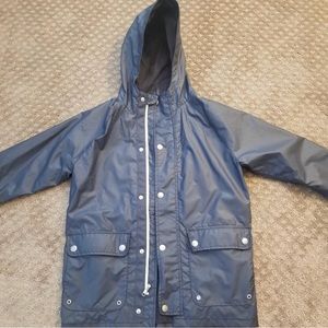 GAP Kids Boys Medium Navy Rain Jacket Full Zip W/ Hood Coat